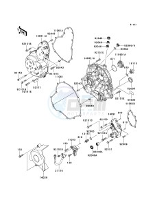 EX 650 A [NINJA 650R] (A6F-A8F) A7F drawing ENGINE COVER-- S- -