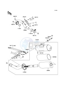 KX450F KX450FDF EU drawing Muffler(s)