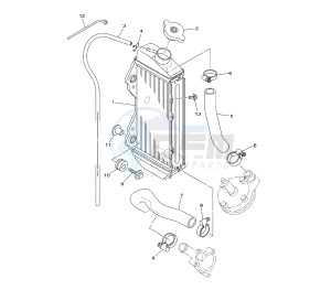 YZ 85 drawing RADIATOR AND HOSE