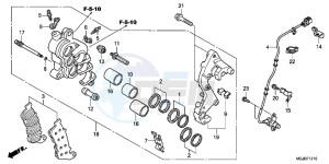 CBF1000FAC drawing R. FRONT BRAKE CALIPER (CBF1000FA/FT/FS)