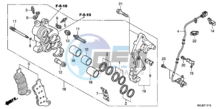 R. FRONT BRAKE CALIPER (CBF1000FA/FT/FS)