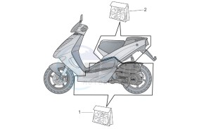 SR 50 IE-Carburatore 50 drawing Central and rear body decal