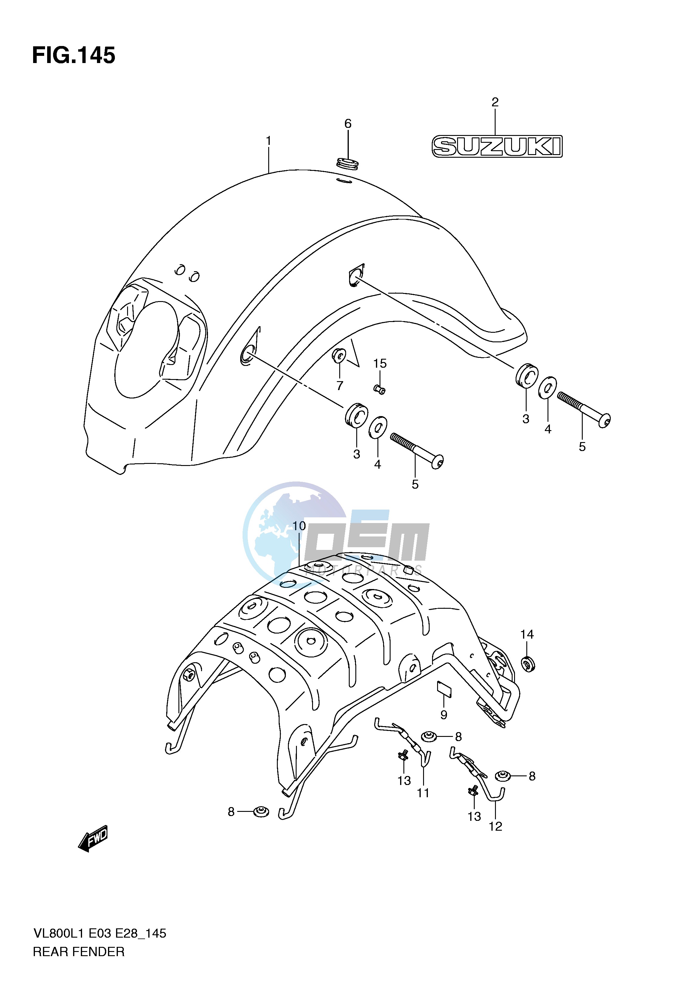 REAR FENDER (VL800L1 E3)