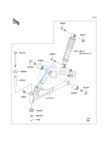 KLF 250 A [BAYOU 250] (A6F-A9F) A7F drawing FRONT SUSPENSION