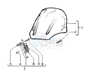 Runner 180 FXR 2t drawing Windshield kit-stand kit