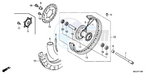 VT750C2BB Shadow E drawing FRONT WHEEL (VT750C2B/C2S/CS/C/CA)