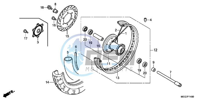 FRONT WHEEL (VT750C2B/C2S/CS/C/CA)