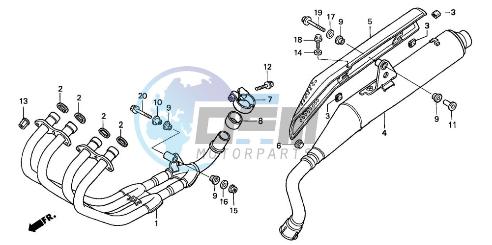 EXHAUST MUFFLER (CB600F2/F22)