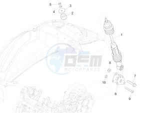 Primavera 150 4T 3V iGET (APAC) (AU, CN, EX, RI, TN) drawing Rear suspension - Shock absorber/s