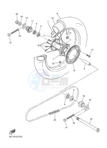 WR250R (BN32 BN31 BN33) drawing REAR WHEEL