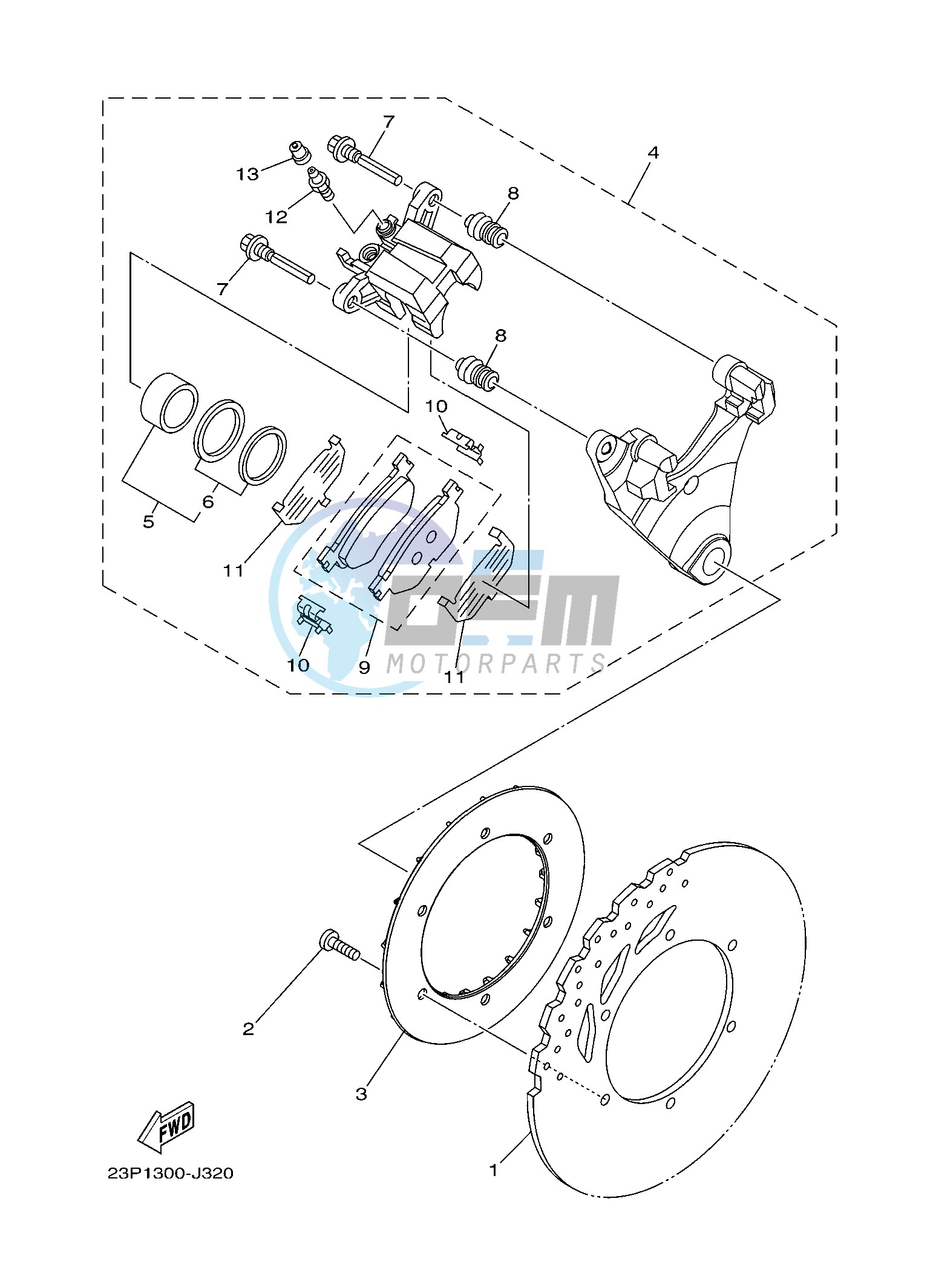 REAR BRAKE CALIPER