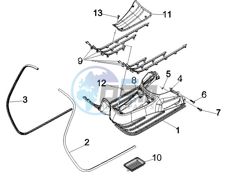 Central cover - Footrests