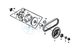 FIDDLE III 50 45KMH (L8) EU drawing MOVABLE FLANGE / V-BELT