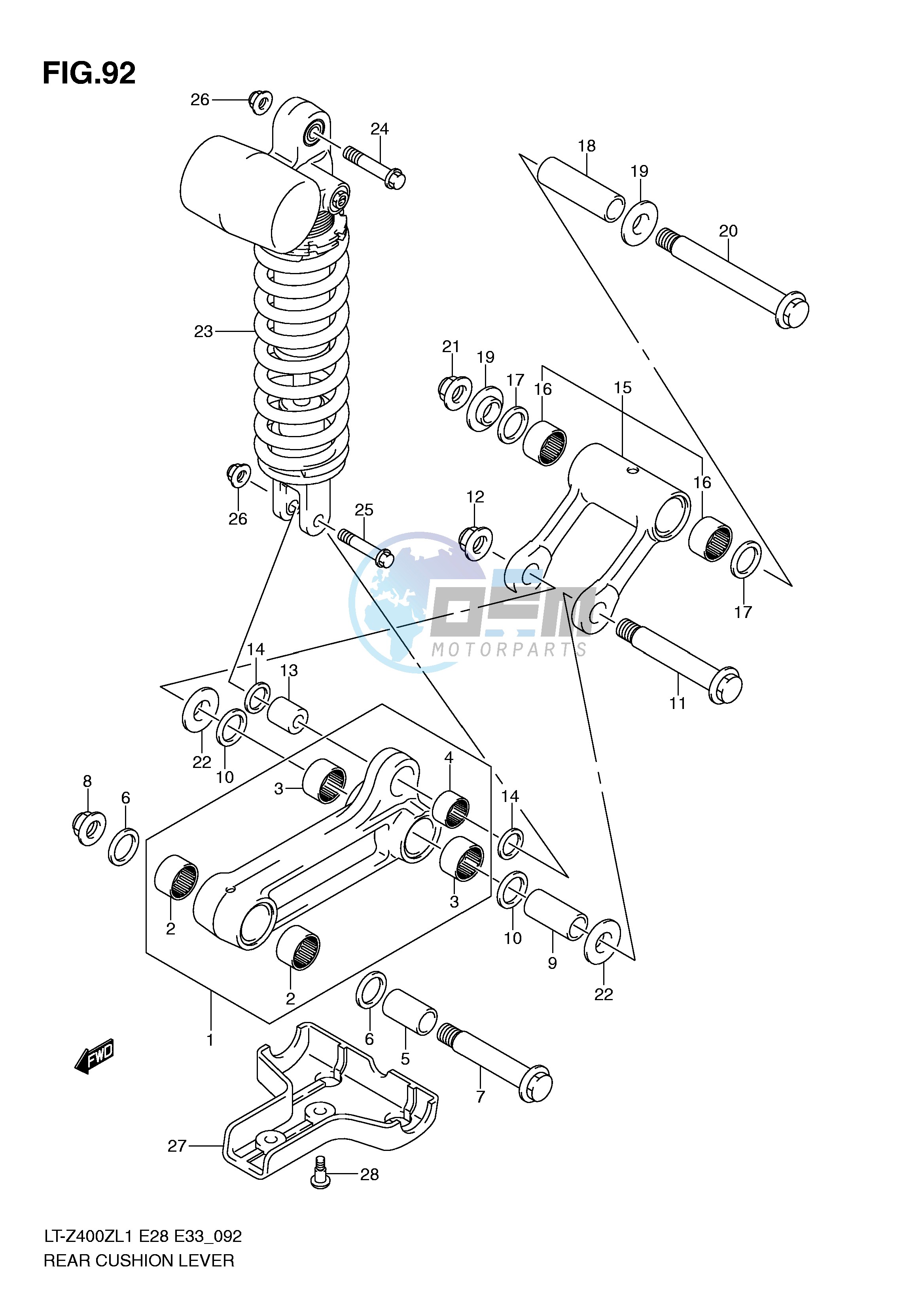 REAR CUSHION LEVER (LT-Z400ZL1 E33)