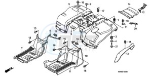 TRX250TEA Australia - (U / EC) drawing REAR FENDER