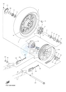 XVS950CU XVS950R ABS XV950 R-SPEC (2DXL) drawing REAR WHEEL