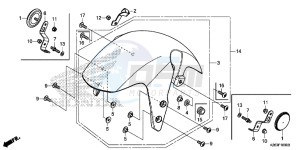 MSX125E MSX125 UK - (E) drawing FRONT FENDER