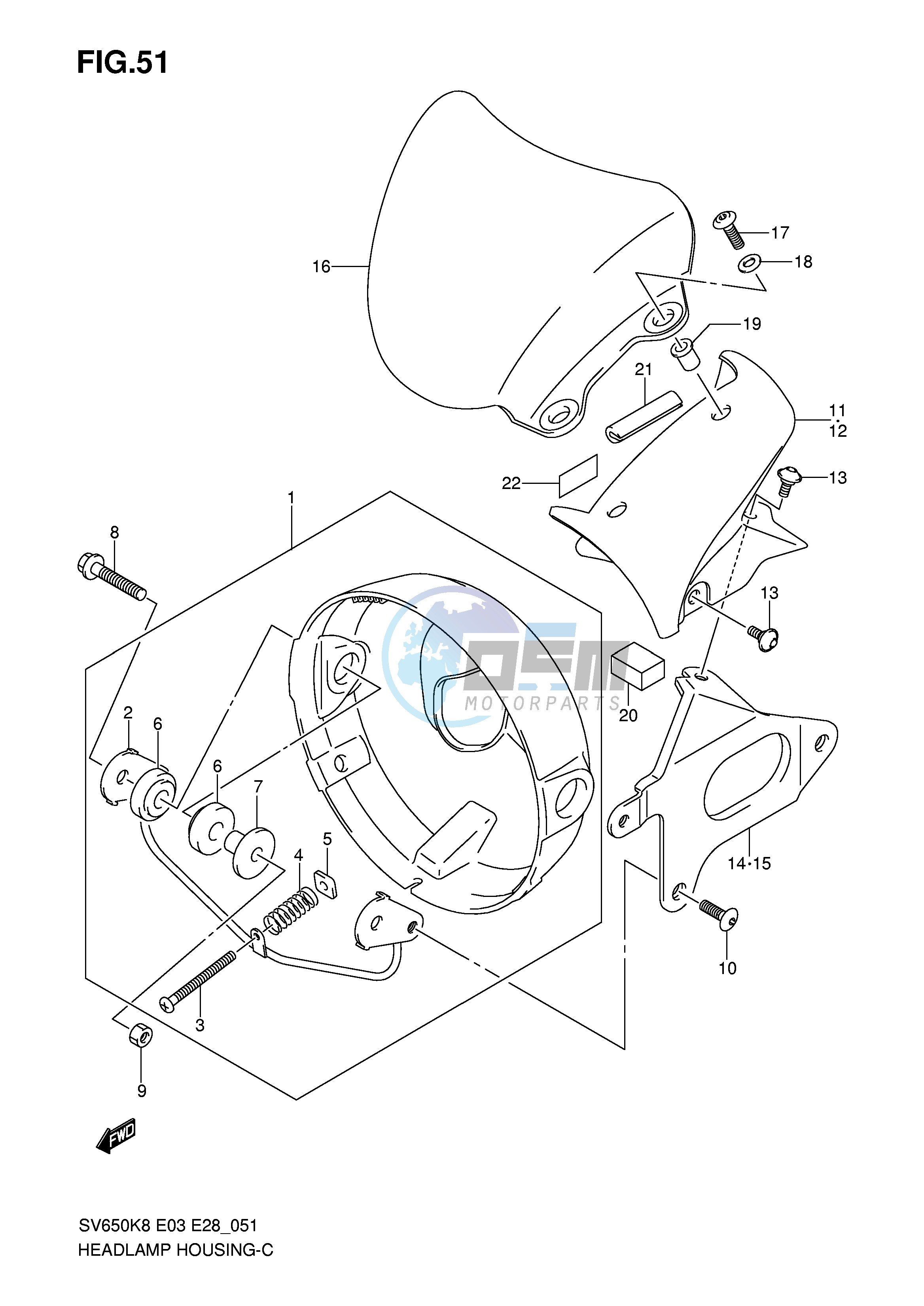 HEADLAMP HOUSING (SV650 A)