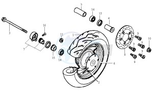 JET EURO X 50 BC ENGINE drawing FRONT WHEEL