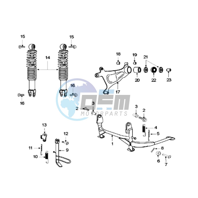 REAR SHOCK AND STAND