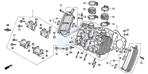 VF750C2 drawing CYLINDER HEAD (FRONT)