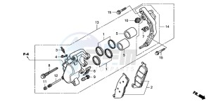 VT750C drawing FRONT BRAKE CALIPER