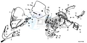 CB500XE CB500X ABS UK - (E) drawing FRONT COWL