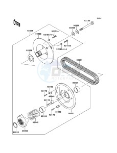 MULE_610_4X4 KAF400ABF EU drawing Driven Converter/Drive Belt