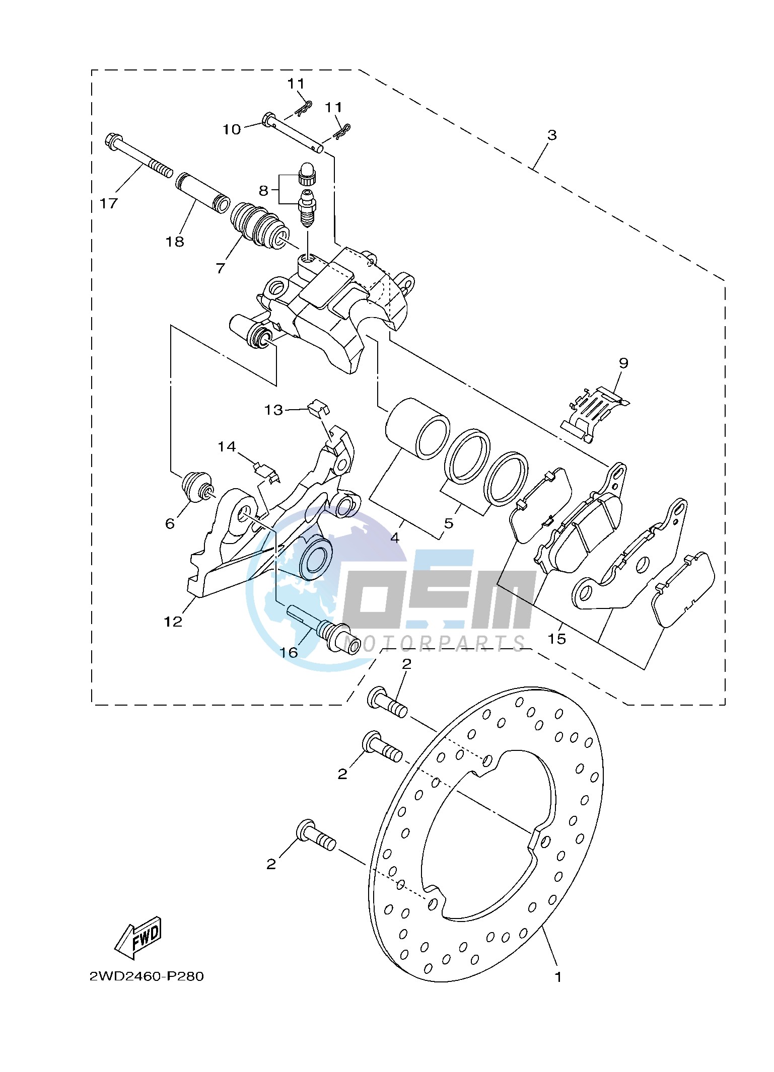 REAR BRAKE CALIPER