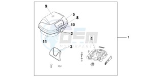 SH150R 125 drawing TOP BOX 45L INTERSTELLAR BLACK METALLIC