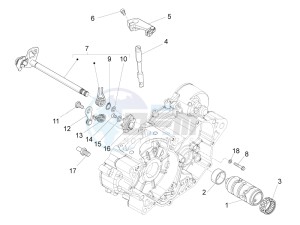 RS 125 4T E4 ABS EMEA EU drawing Gear box / Selector / Shift cam