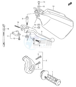 DR350 (E1) drawing RIGHT HANDLE LEVER (E24)