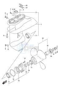 DF 9.9B drawing Gear Case w/High Thrust Prop