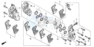 CBR600F drawing FRONT BRAKE CALIPER