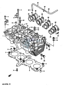 GSX-R750 (J-K-L) drawing CYLINDER HEAD (MODEL L)