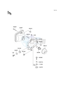 KL 650 A [KLR 650] (A6F-A7F) A7F drawing HEADLIGHT-- S- -