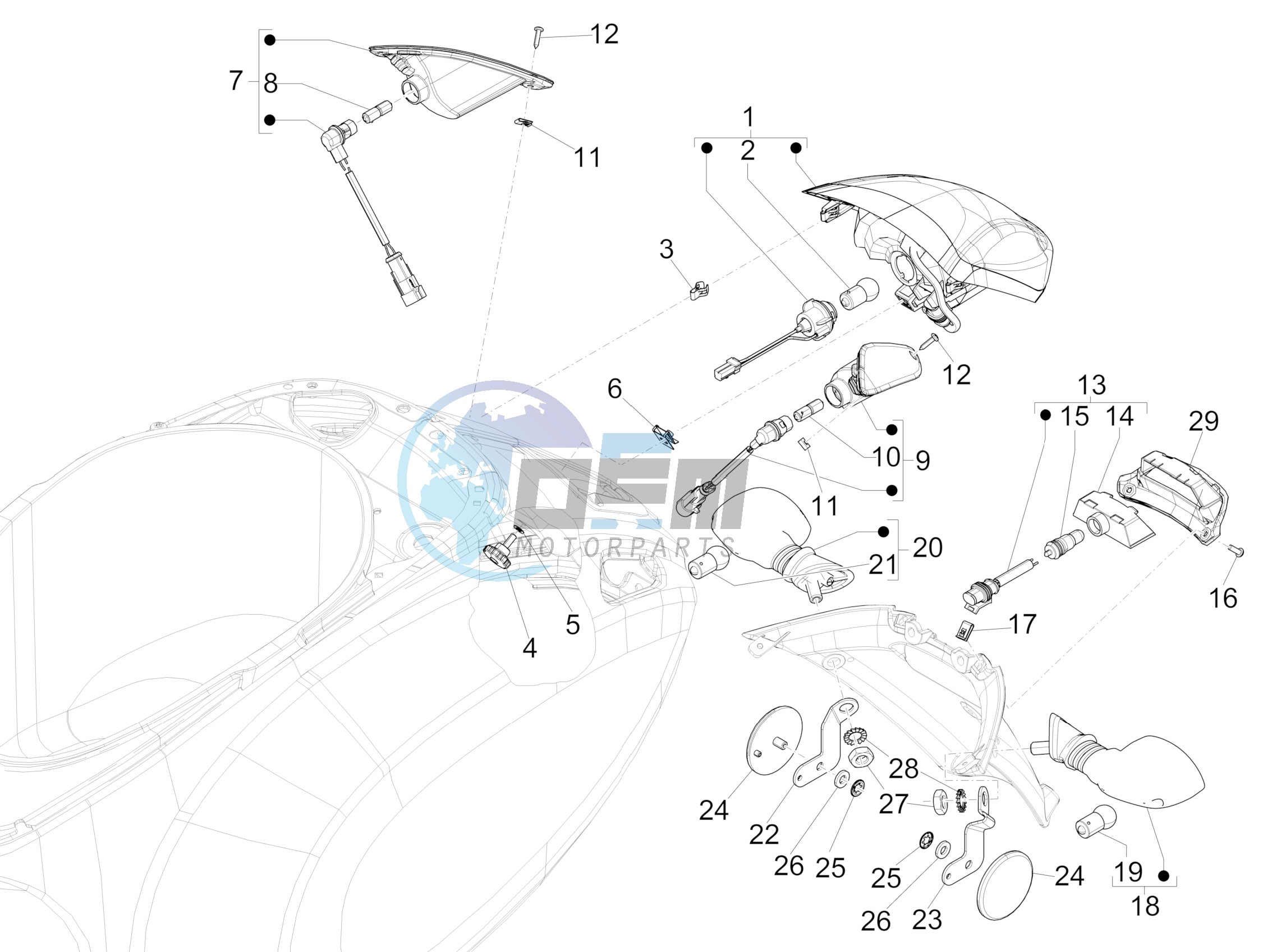 Rear headlamps - Turn signal lamps