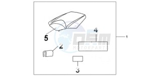 CBR1000RR9 France - (F / CMF MME TRI) drawing REAR SEAT COWL ACHILLES BLACK METALLIC