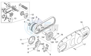 Scarabeo 125-150-200 (eng. Rotax) drawing Variator - Primary drive