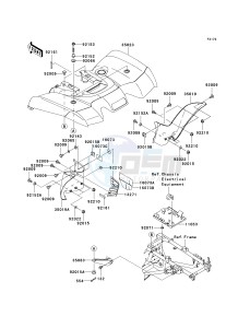 KVF 650 E [BRUTE FORCE 650 4X4 HARDWOODS GREEN HD] (E1) E1 drawing REAR FENDER-- S- -