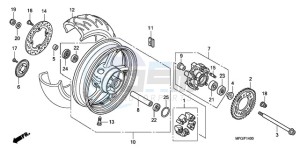 CB600F3A France - (F / CMF ST) drawing REAR WHEEL