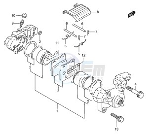 GSF1200 (E2) Bandit drawing REAR CALIPER (GSF1200SAV SAW SAX SAY)