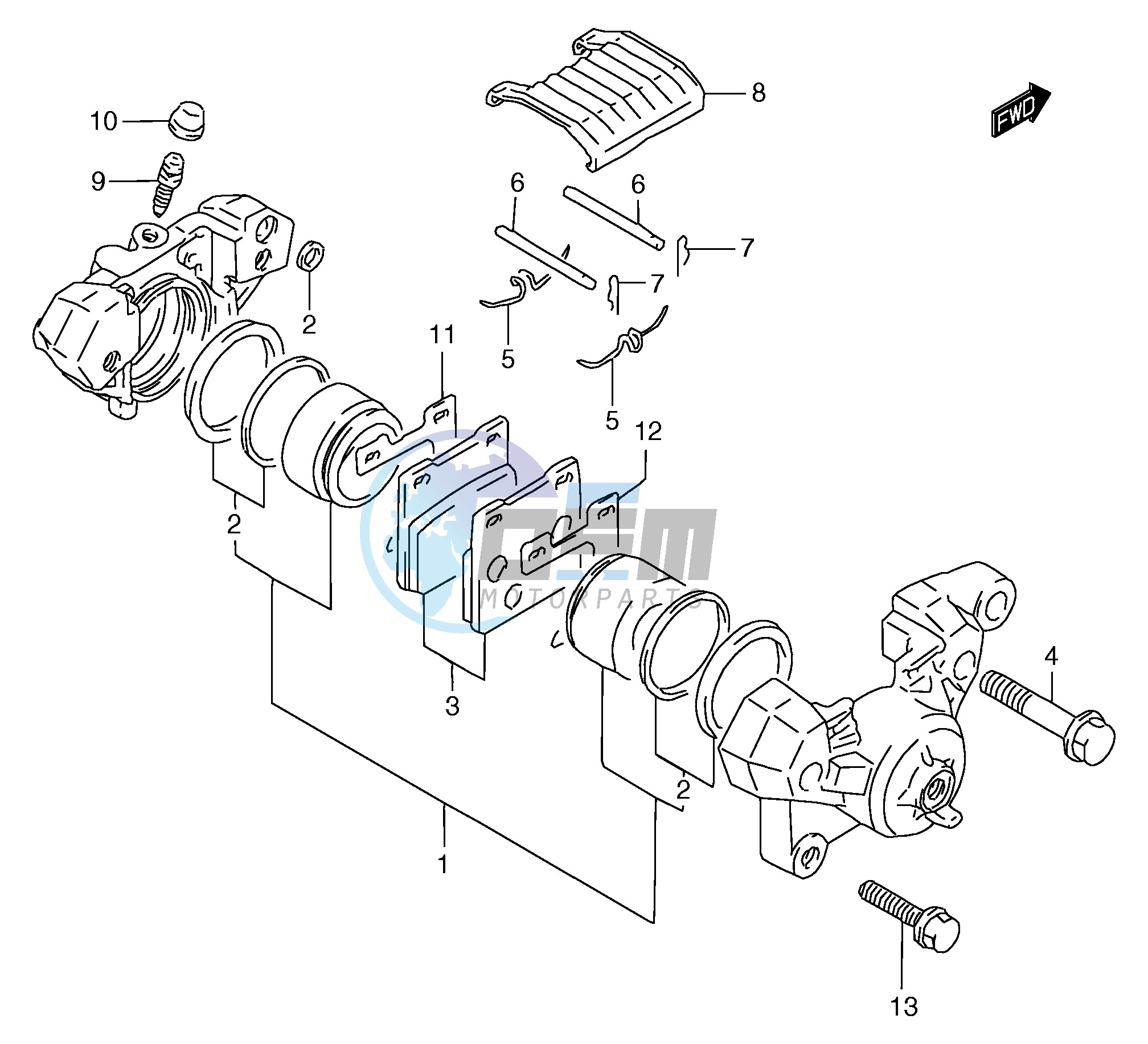 REAR CALIPER (GSF1200SAV SAW SAX SAY)