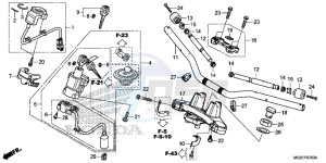 CB500FAF CB500F UK - (E) drawing HANDLE PIPE/TOP BRIDGE