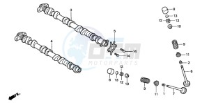 CB900F CB900F drawing CAMSHAFT/VALVE