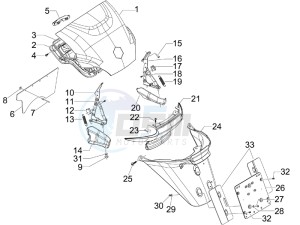 MP3 250 ie mic drawing Rear cover - Splash guard