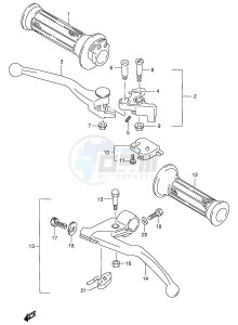 GSX750F (E4) drawing HANDLE LEVER