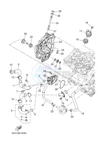 MTM690-U MTM-690-U XSR700 (B345 B345) drawing WATER PUMP