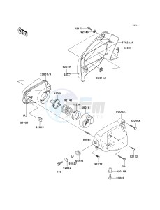 KVF 650 E [BRUTE FORCE 650 4X4 HARDWOODS GREEN HD] (E6F-E9F) E8F drawing HEADLIGHT-- S- -