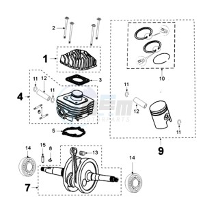 LUDIX 14 REP drawing CRANKSHAFT IAE CAST IRON